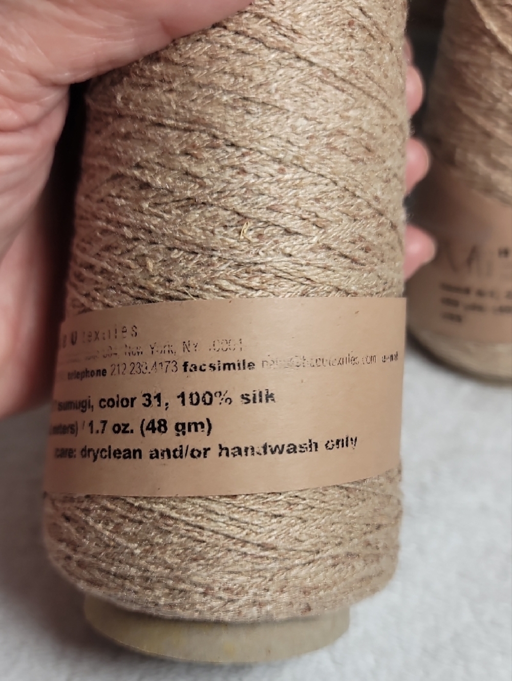 HABU Textiles  100% Silk Natural Beige Twine 4 Cones - - Picture 3 of 5